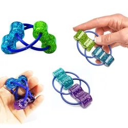 Finger Spinner Sensory Toy Decompression Bike Chain Fidget Metal Puzzle Keychain Give Children Best Enlightenment Toy Gift