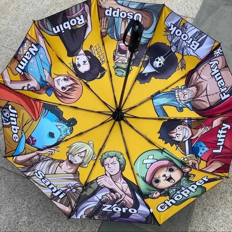 New Anime One Piece Peripheral Umbrella Folding Automatic Sun Protection Umbrella Cartoon Personality Creative Boy Holiday Gift