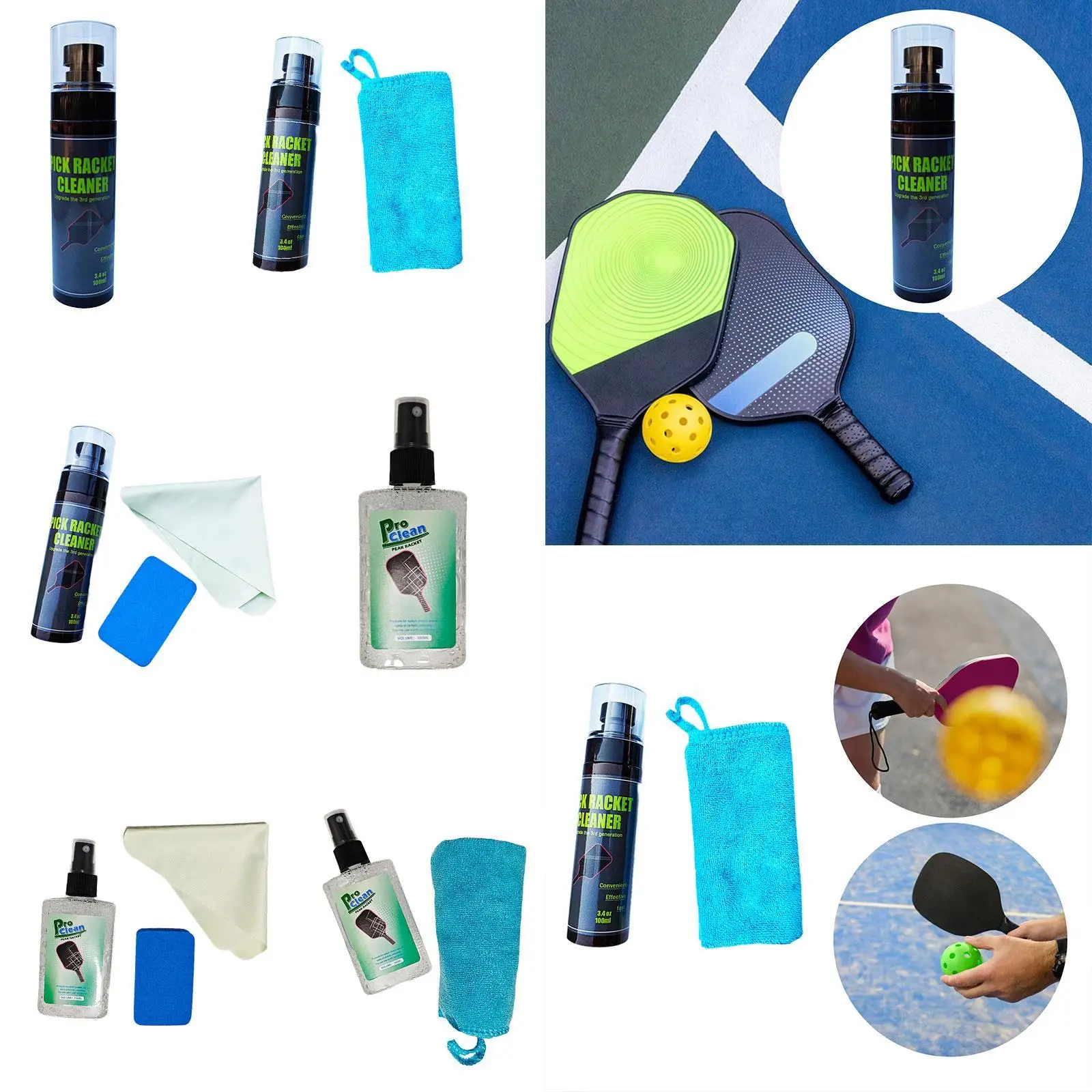 Pickleball Paddle Cleaner Spray 100 ml Pickleball Racket Cleaner Paddle Maintenance Cleaning Agent Improves Rotate and Accuracy