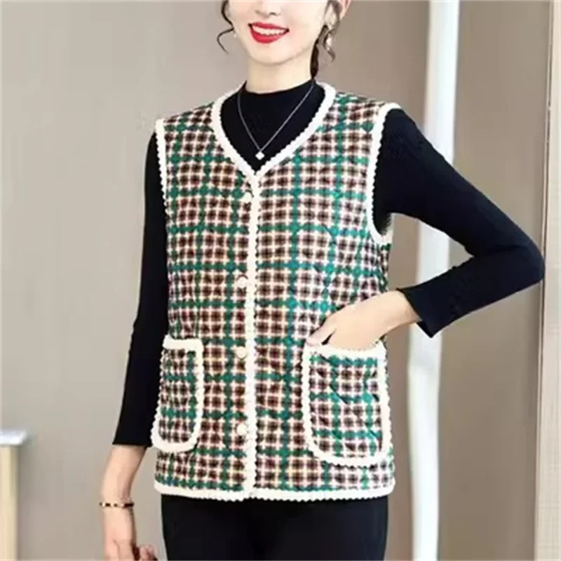 Pop Autumn And Winter New Mother's Clothing With Plush Warm Cotton Jacket Women's Fashionable Versatile Fleece Jacket Single Bre