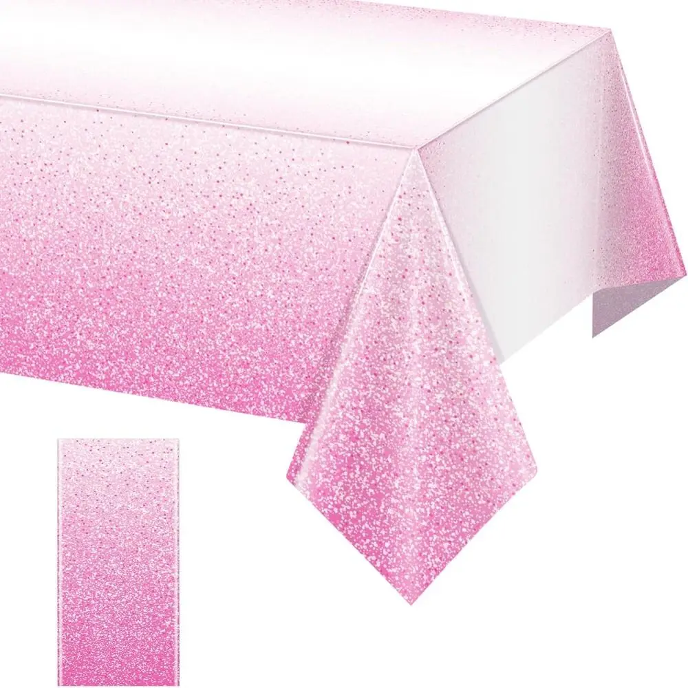Gradient Pastel Plastic Tablecloth Waterproof Party Decoration Rectangle Table Cover Party Supplies Disposable Table Cloth