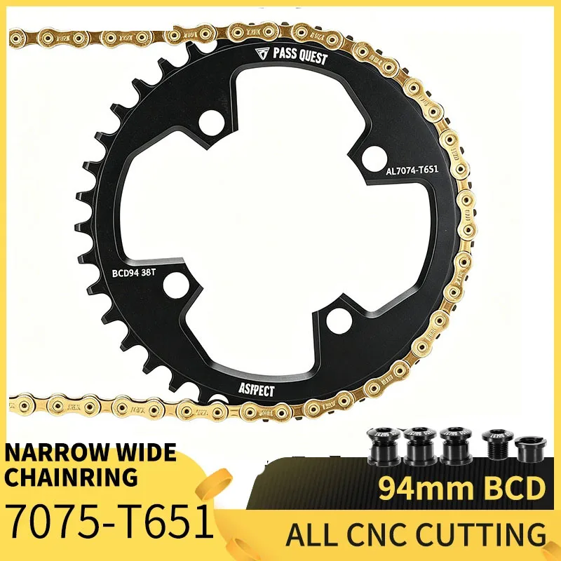 

PASS QUEST SR 94 BCD black Round Narrow Wide Chainring