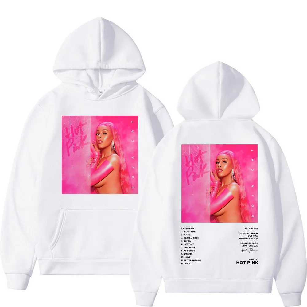 Singer Doja Cat Album Hot Pink Poster Print Hoodie Men Women Fashion Trend Hooded Sweatshirt High Quality Fleece Loose Pullovers