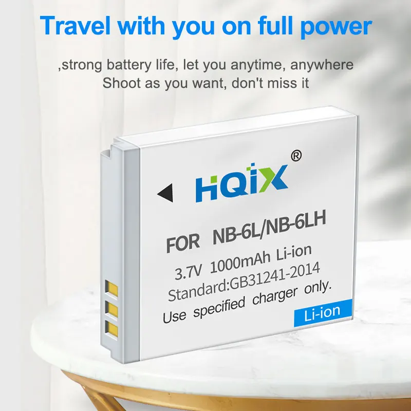 HQIX for Canon IXUS 310 210 105 85 25 SD770 SD1300 SD980 SD1200 SD3500 300 300 280 SX710 200 95 Camera NB-6L 6LH Charger Battery