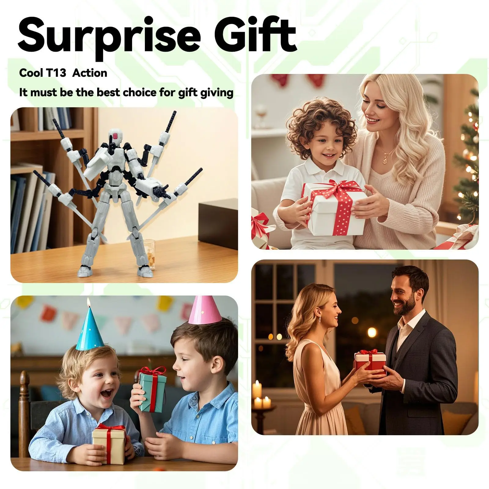 (Assembler terminé) ensemble de figurines d'action T13 de 8 pouces, figurine d'action T 13 Robot Mobile multi-articulaire Nova T-13, décorations de bureau