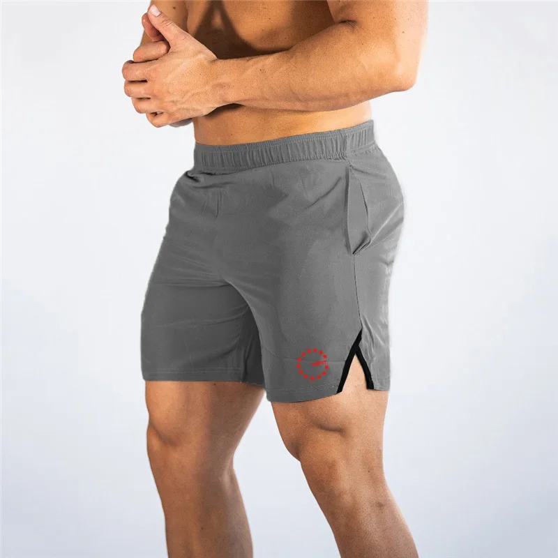 Men's Summer Running shorts Polyester Quick Dry Gym Workouts basketball Athletics With Pockets Elastic Waist Side Splits Fitness