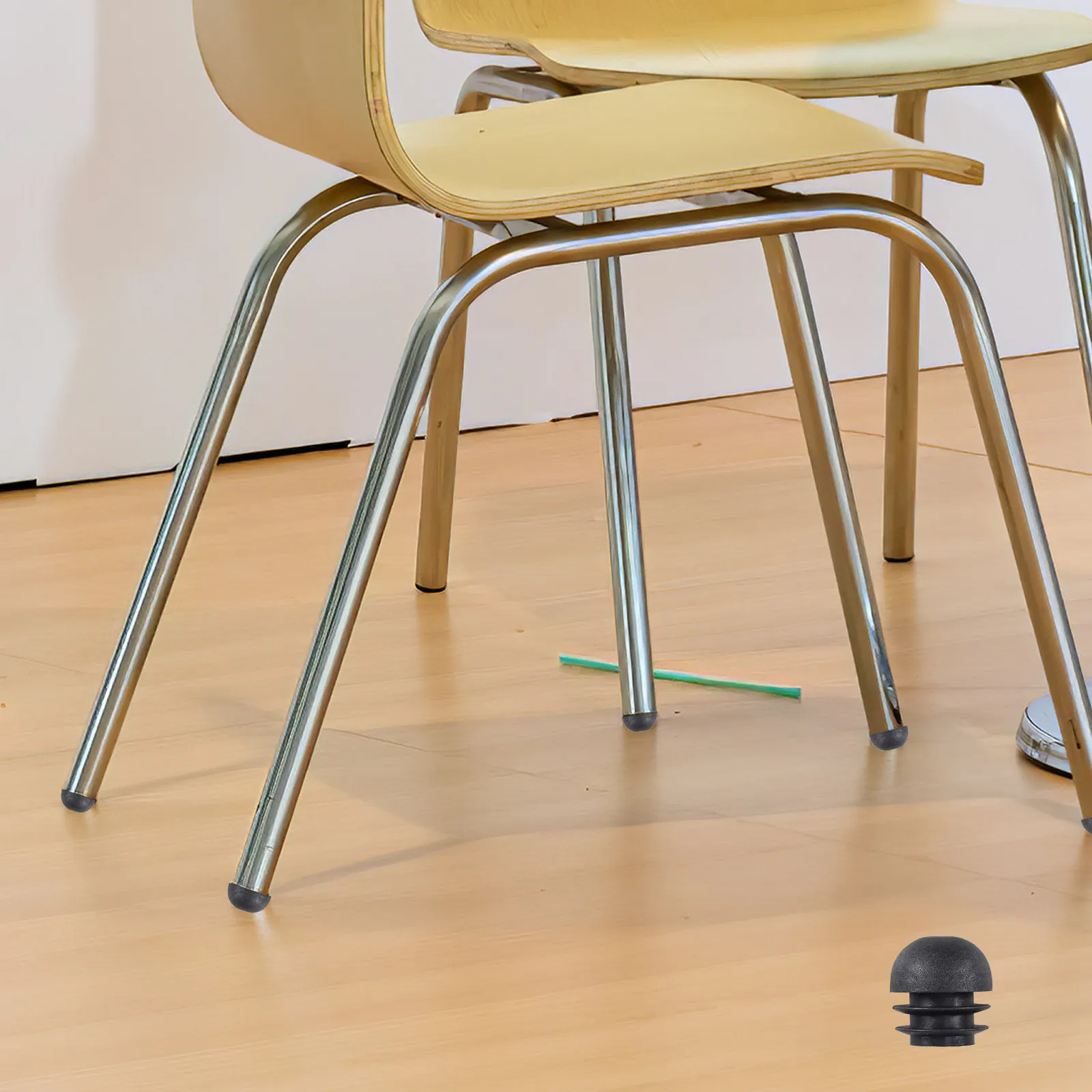 100Pcs Round Tube End Caps Plastic Chair Leg Caps for Floor Protection Noise Reduction Smooth Furniture Movement Home Office
