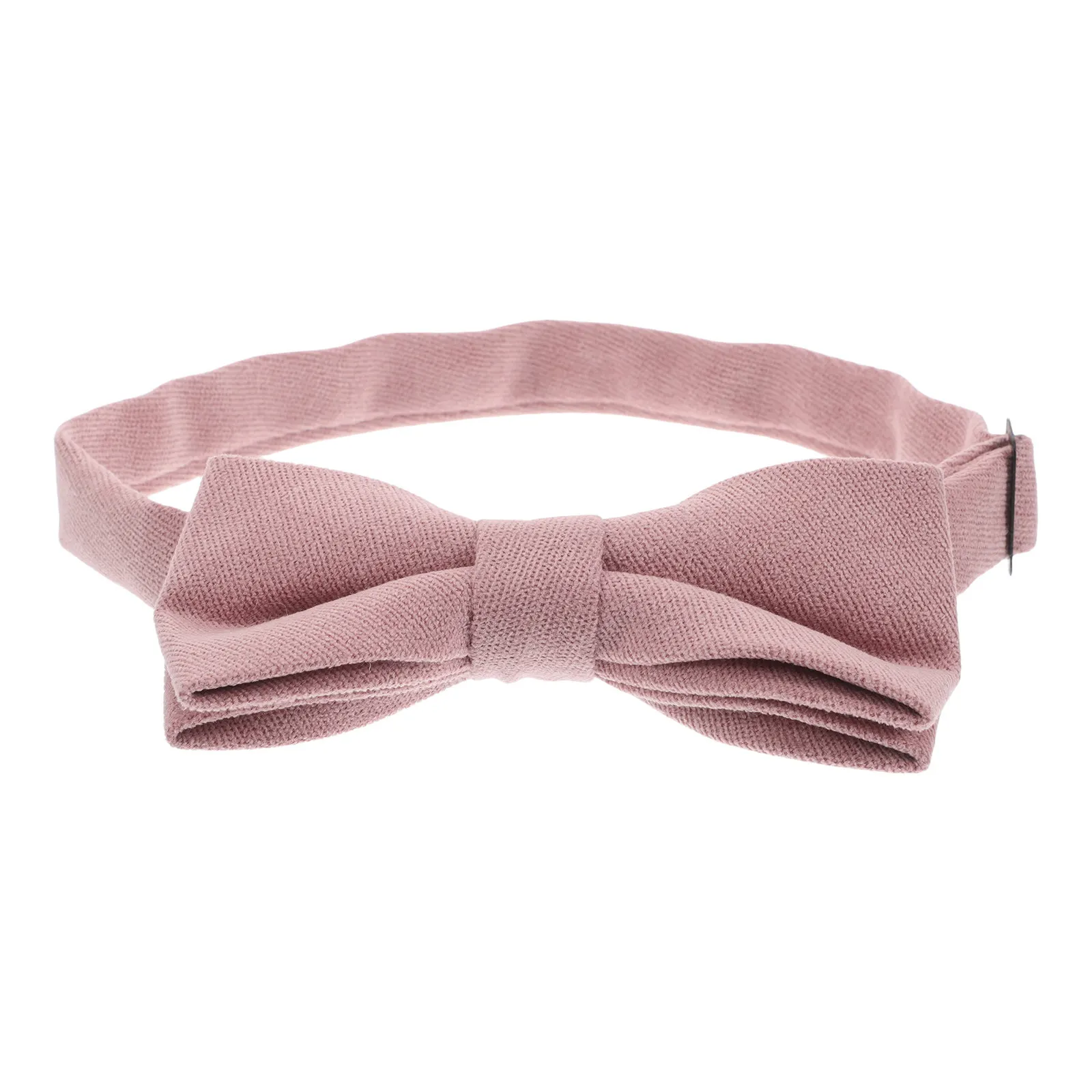 Boy Bow Tie Pink Soft Cotton Pre-Tied Adjustable British Style Bowtie for Kids Toddlers Formal Wear Banquet Graduation Ceremony