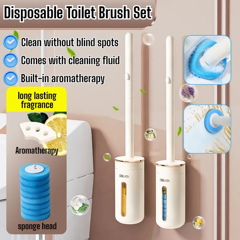 Household disposable toilet brush set special decontamination throwable replacement