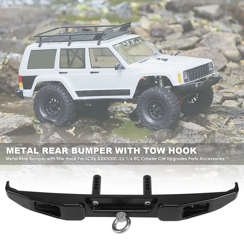 Metal Rear Bumper With Tow Hook For Axial SCX6 AXI05000 JEEP JLU 1/6 RC Crawler Car Upgrades Parts Accessories