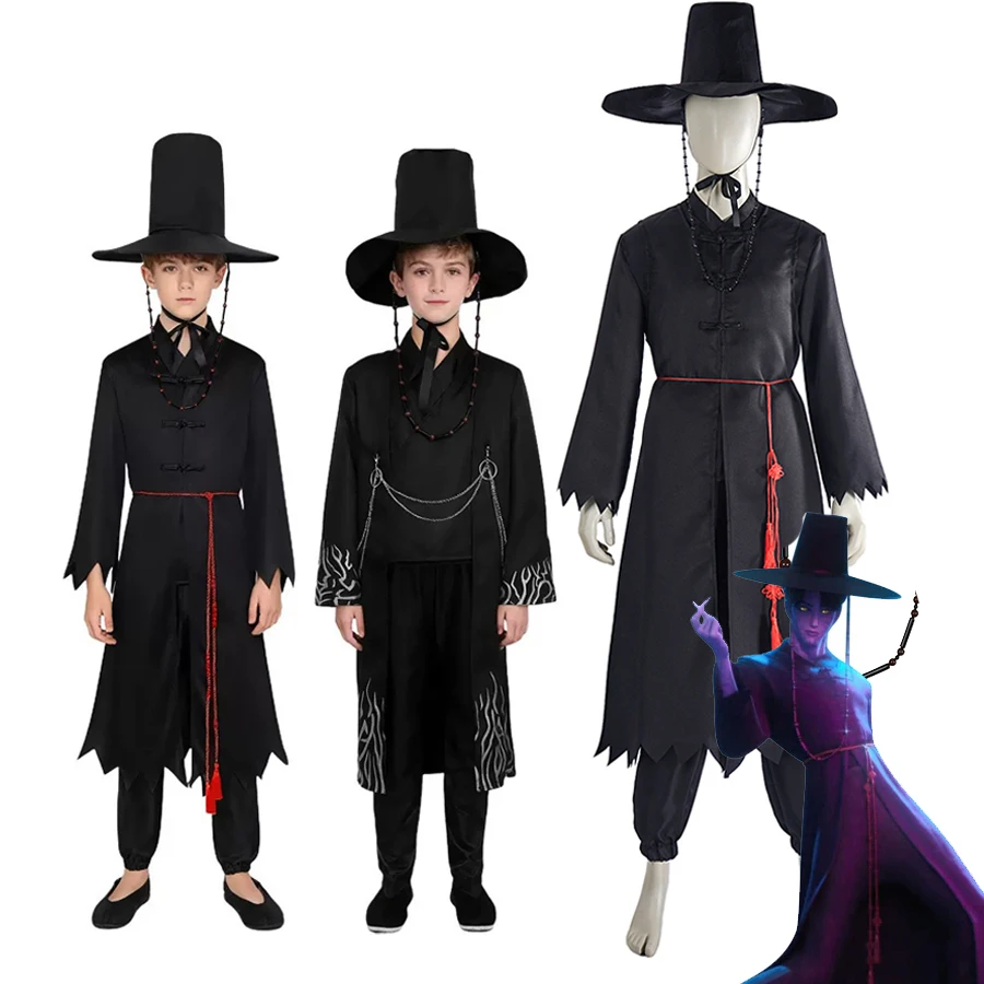 

Kpop Demon Hunters Saja Boys Cosplay Costumes for Kids Adults K-POP Saja Boys Jinu Uniform Kimono Set Halloween Party Outfits
