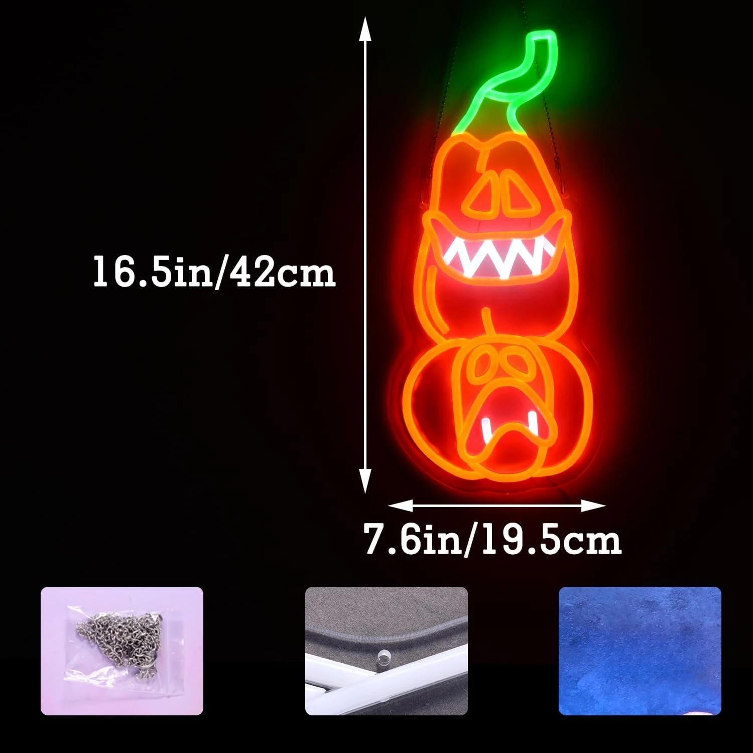 Whimsical Pumpkin Mannequin LED Neon Sign USB Dimmable Neon Light Sign for Gameroom Bedroom Bar Livingroom Party Gift Wall Decor