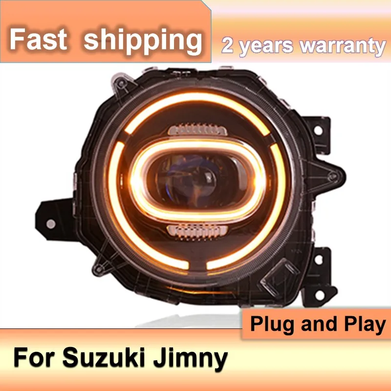 اكسسوارات السيارات لسوزوكي جيمي المصباح 2018-2020 جيمي رئيس ضوء DRL بدوره إشارة منخفضة عالية شعاع العارض عدسة