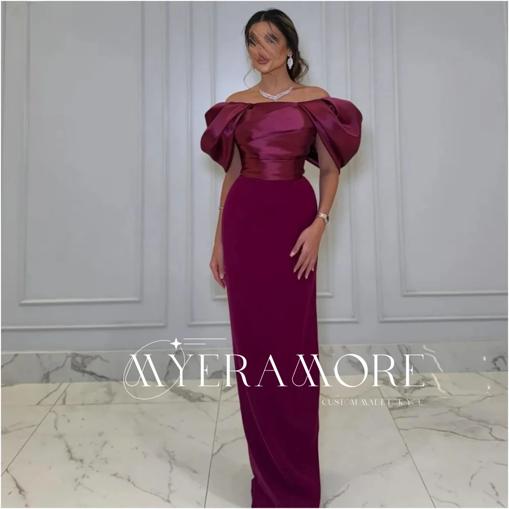 

Evening Dresses Women Elegant Strapless Pleated Bubble Sleeve Sexy Prom Dresses Formal Dress Ball Gown فساتين سهرة Cus