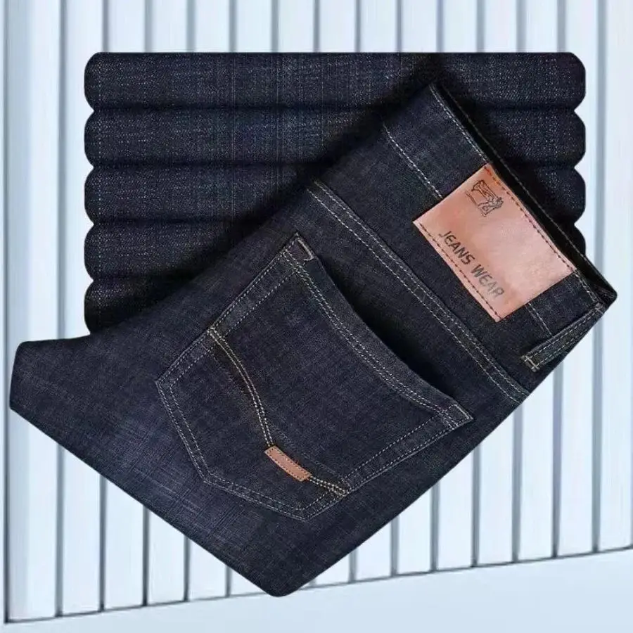 

2025 Spring/Summer New Men's Jeans Micro Elastic Loose Straight Tube Business Casual Men's Pants Boutique Denim Series