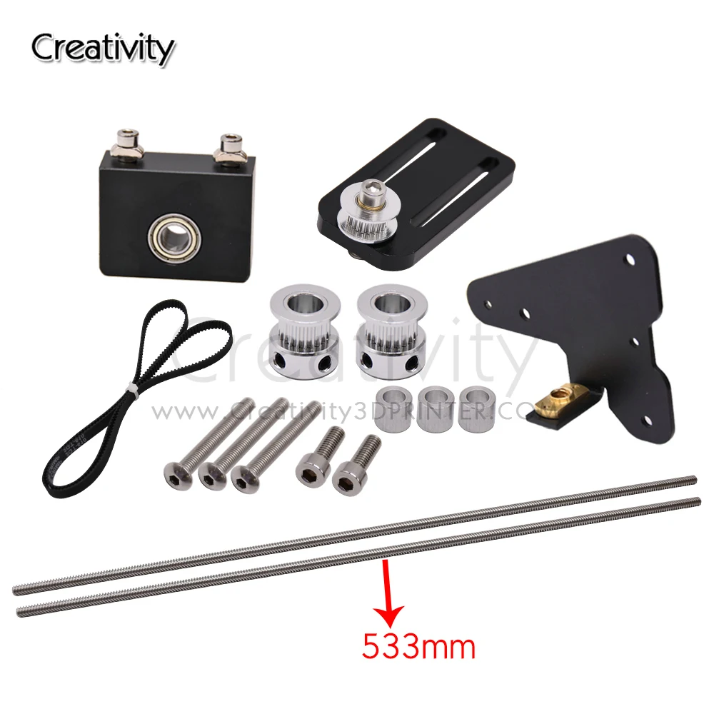 Aluminium Dual Z Axis Upgrade Kit Lead Screw Single Step Motor Pulley Fit for  Ender3/ CR-10 3D Printer Accessories