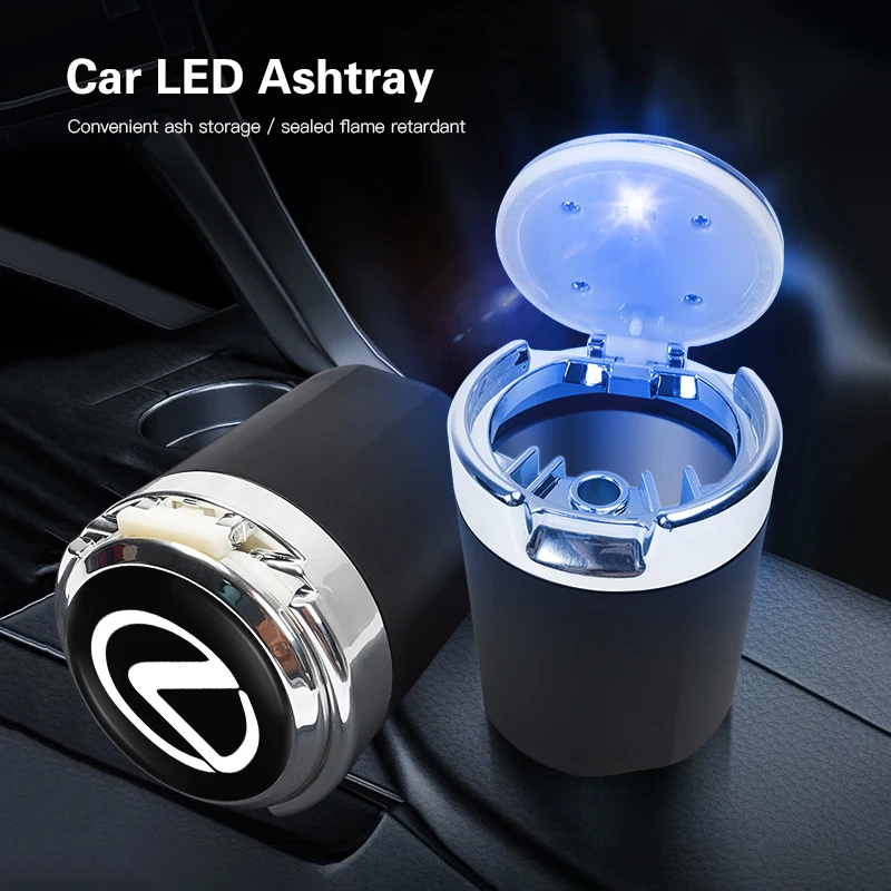 Car Cigarette Ashtray LED Light Portable Ash Cup For Lexus F SPORT ES RX NX LS UX LM LX GX LC RZ IS CT GS RC HS SC TX LBX IS300