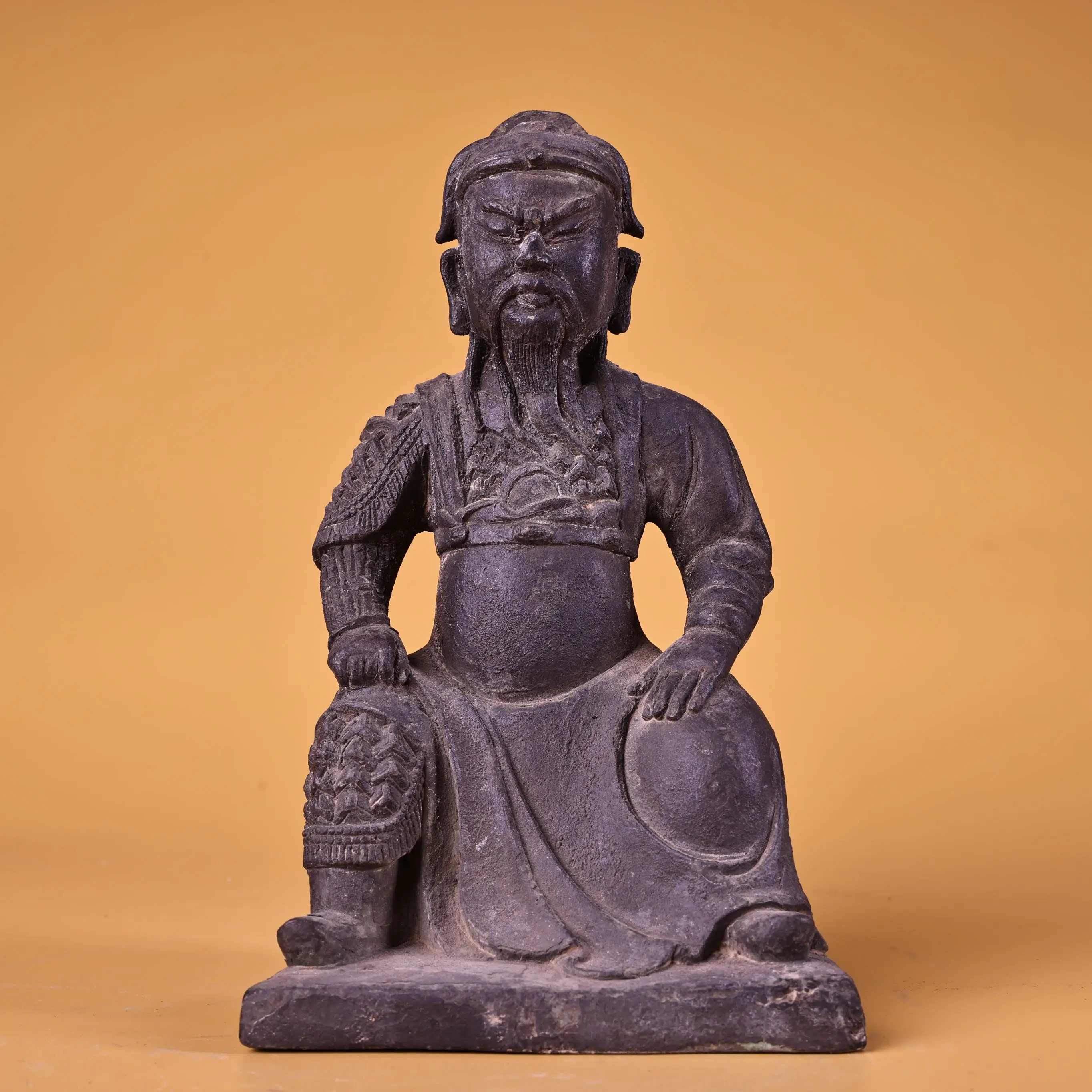 Tibet Folk Old Purple Bronze Guan Yu Guan Yunchang Gods immortals Sangharama Bodhisattva Sitting Buddha Worship Hal