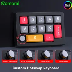 Romoral Macro Programmable Keyboard 7 Color RGB Light Gaming Mini Keyboard Hot Swappable Mechanical Switch Custom Keyboard