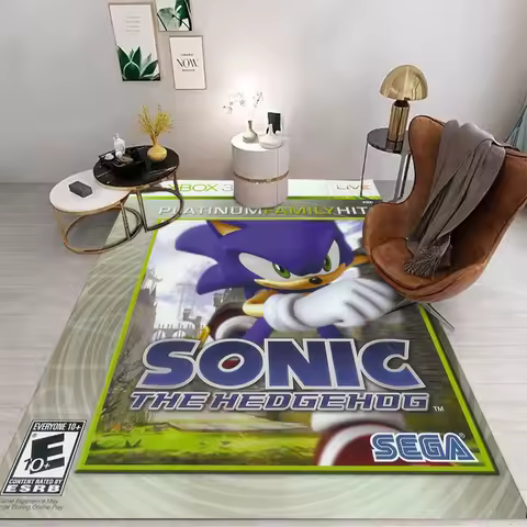 Hot Competitive Handsome Cartoon Carpet for Living Room Bedroom Decor Children Crawling Floor Mat S-Sonic Non Slip Washable Rugs