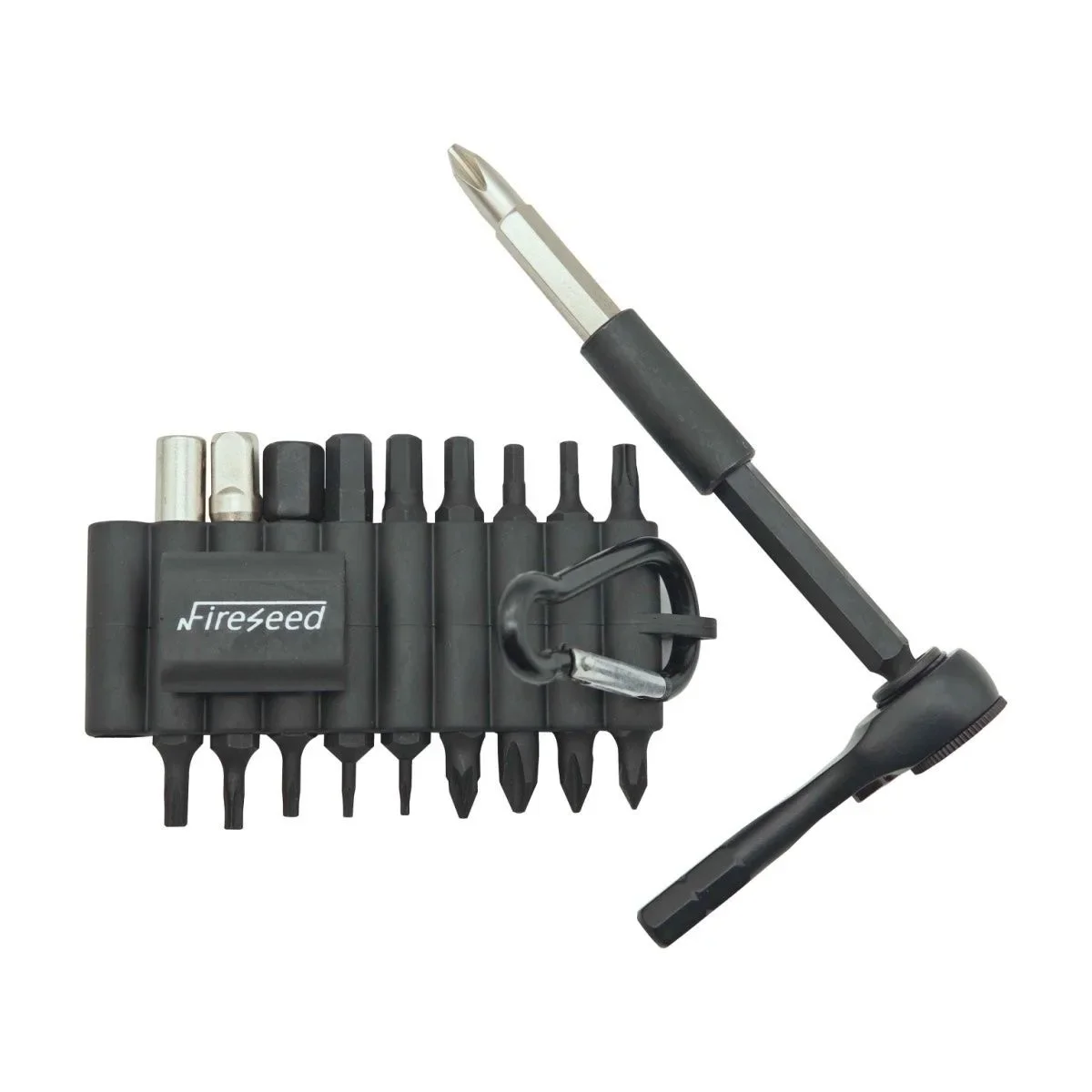 21-teiliger 60-Zahn EDC Ratschenschlüssel-Satz, 1/4' Magnethalter & Bits, Präzisions-4mm-Adapter, Tragbar mit Karabiner-Schraubenschlüssel-Werkzeug – Detail 3