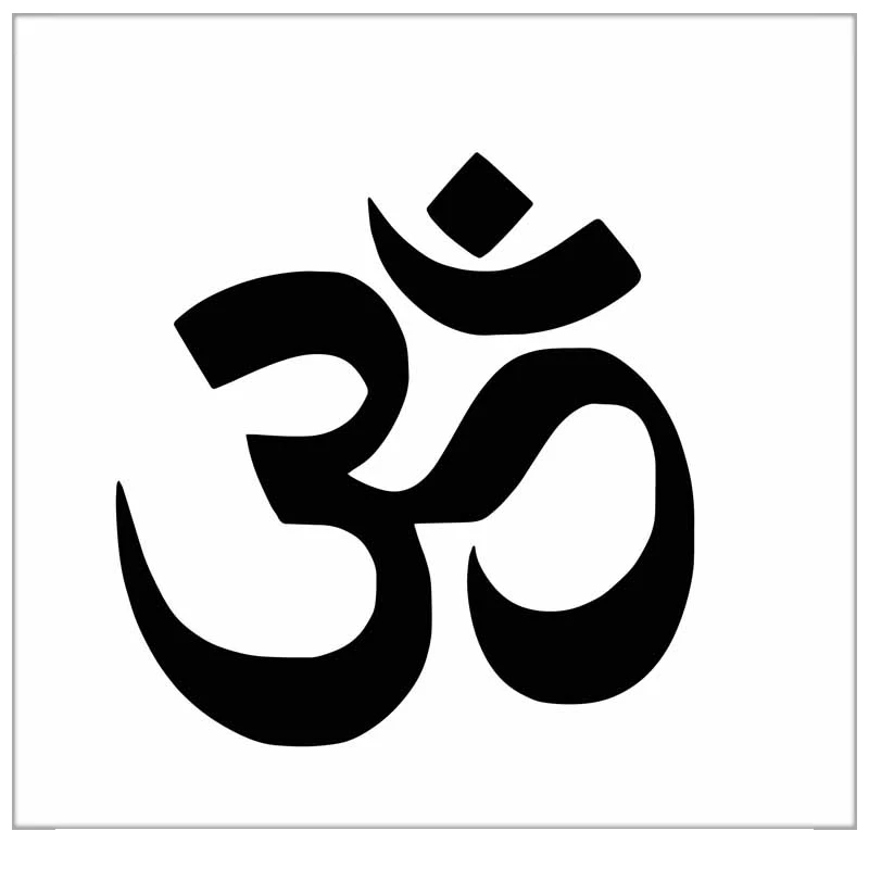 Black/Silver Namaste OM Buddha Hindu Yoga Symbol Car Sticker Simple Delicate Vinyl Decal Decorative Accessories 14.8CM*15.1CM