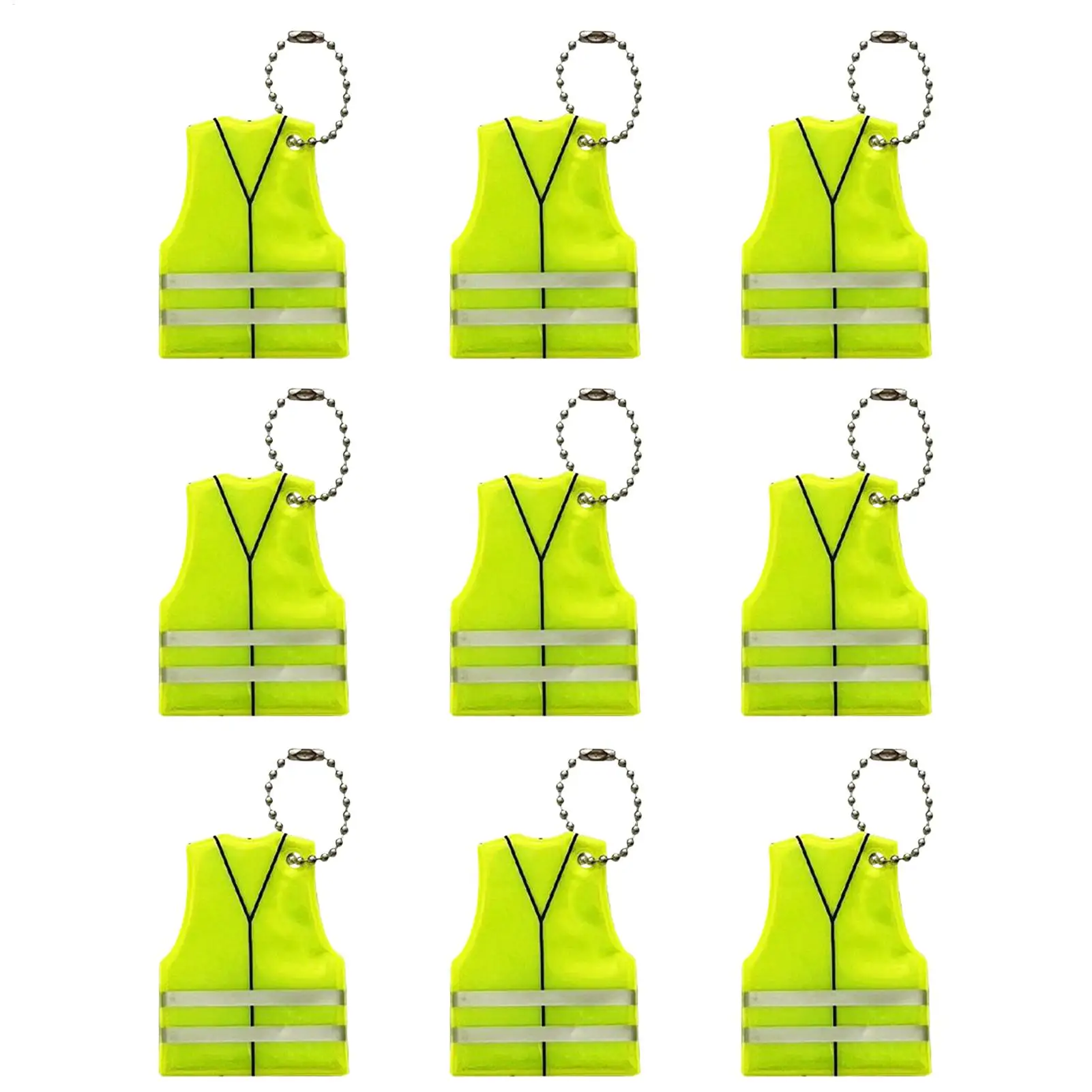 9Pcs Portable Safety Reflective Pendants Safety Clothing Modeling Reflective Keychain Backpack Decoration Accessories Gifts