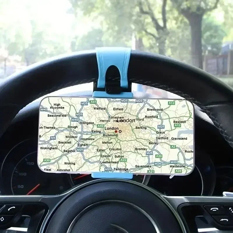 1pc Universal Car Steering Wheel Mobile Phone Holder Mount Buckle Socket Holder for IPhone Xiaomi Samsung GPS Stands