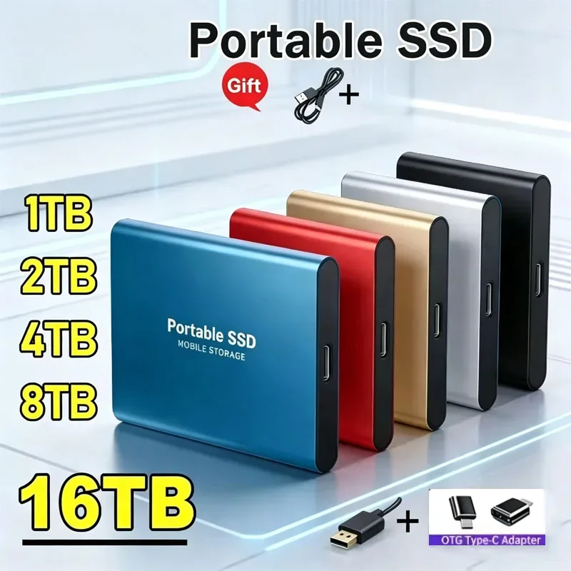 Solid State Disk 1TB External Hard Drive 2TB High Speed Hard Disk 256TB USB3.1 Portable SSD 128TB for Pc/Laptop/Mac/Phone