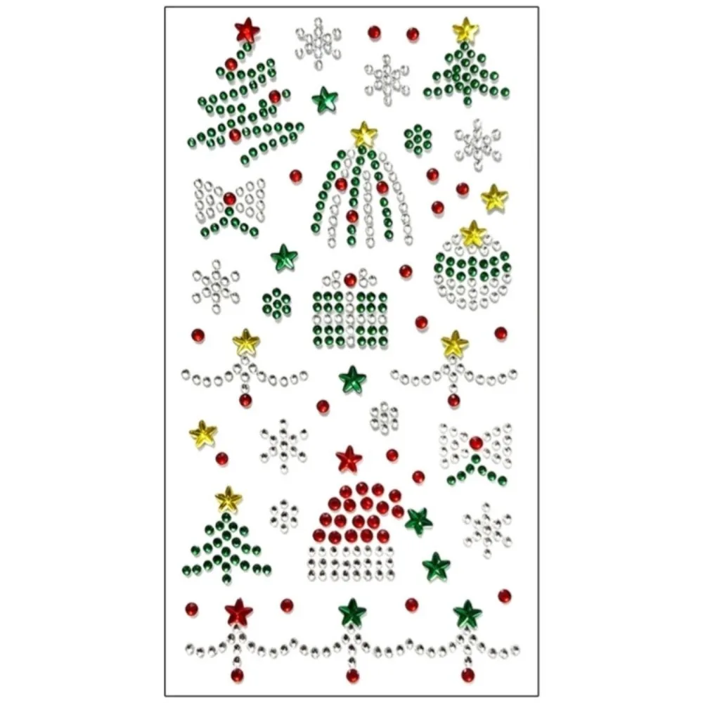 Snowman 3D Bedazzling Face Eye Jewels Sticker Makeup Rhinestone Crystal Tattoo Sticker DIY Sparkling Face Gem Sticker Festival