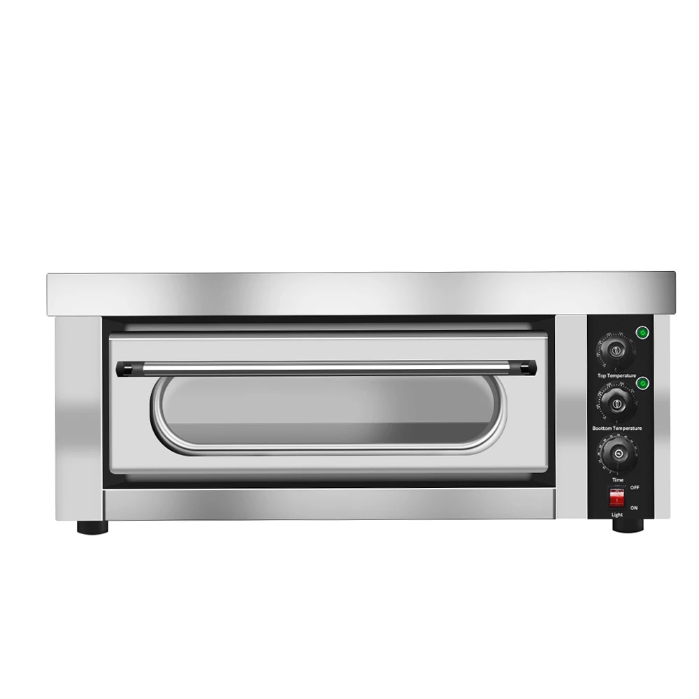 Commercial Single Layer Convection Bakery Baking Oven 20~350 Degrees Electric Pizza Heat Stainless Steel Food Deck Oven