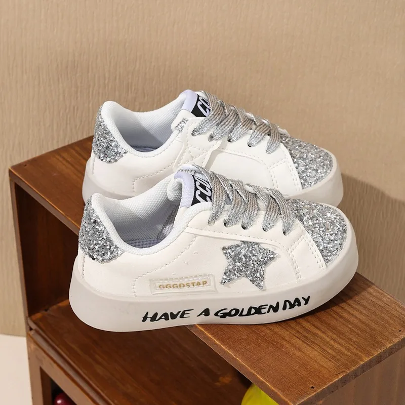Fashionable Girls Sneakers Parent-child Summer Sports Shoes Student Casual Non-slip Shoes Children's Trendy Star Sequined Shoes - view 3