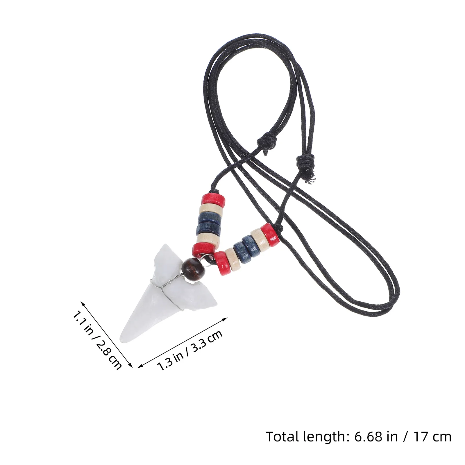 5 szt. Naszyjnik w stylu tybetańskim z regulowanym sznurkiem, zawieszka z imitacji zęba rekina, woskowany sznurek, biżuteria boho dla mężczyzn i kobiet, idealna na plażę i dla surferów.