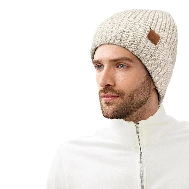 Thick Knitted Wool Beanie Scarf Gloves Set Windproof Warm Winter Hat Thick Thread Stacking Cap Unisex Autumn Outdoor Cold