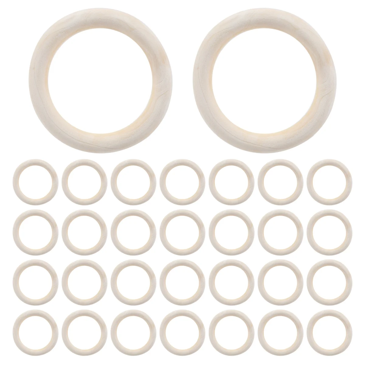 30Pcs 70mm Wood Rings,Wooden Ring Wood Circles for DIY Crafts, Macrame Plant Hanger,Ornaments and Jewelry Making