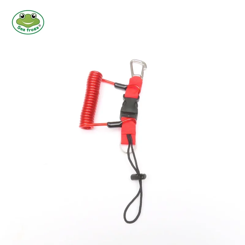 Diving Drift Reef Hook with Spiral Coil Lanyard for diver BCD Underwater photography accessory Flow Hook Safety rope