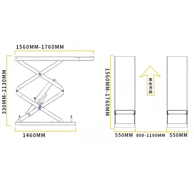 Hot Sell Quick Jack Scissor Car Lift Median Moving Shear Movable Auto Lifter Factory Price High Quality