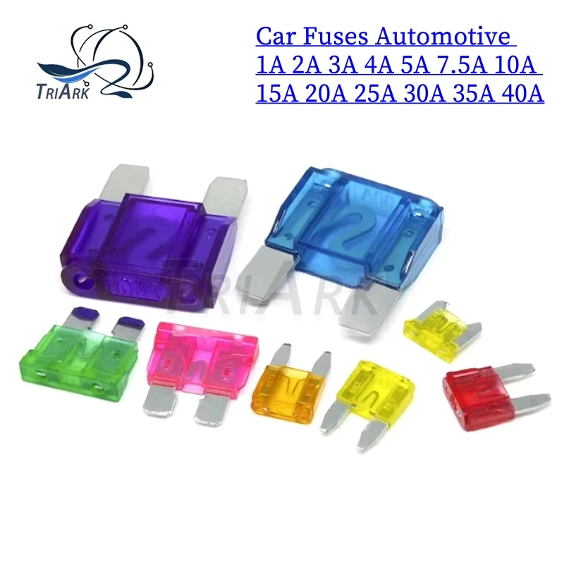 

10 шт., микроавтомобильные предохранители, автомобильный мини-предохранитель, набор предохранителей 1A 2A 4A 3A 5A 7,5A 10A 15A 20A 25A 30A 35A 40A