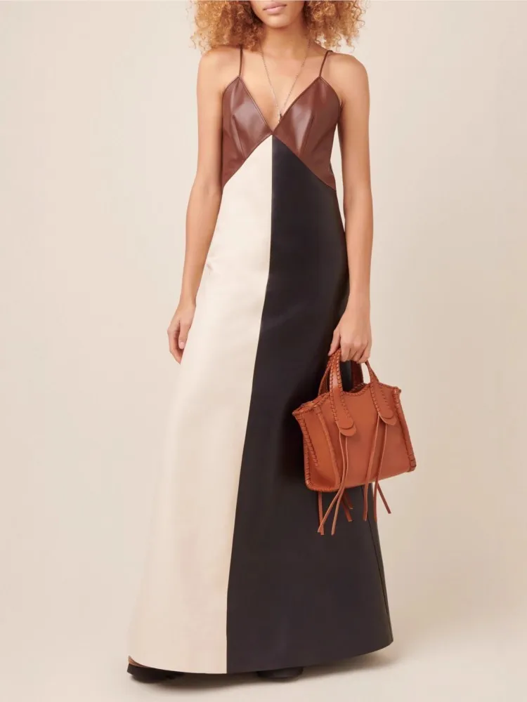 Vrouwen sexy sexy club maxi-jurk rugloze mouwloze spaghetti-avondfeest v-hals jurken vintage casual bodycon vestidos