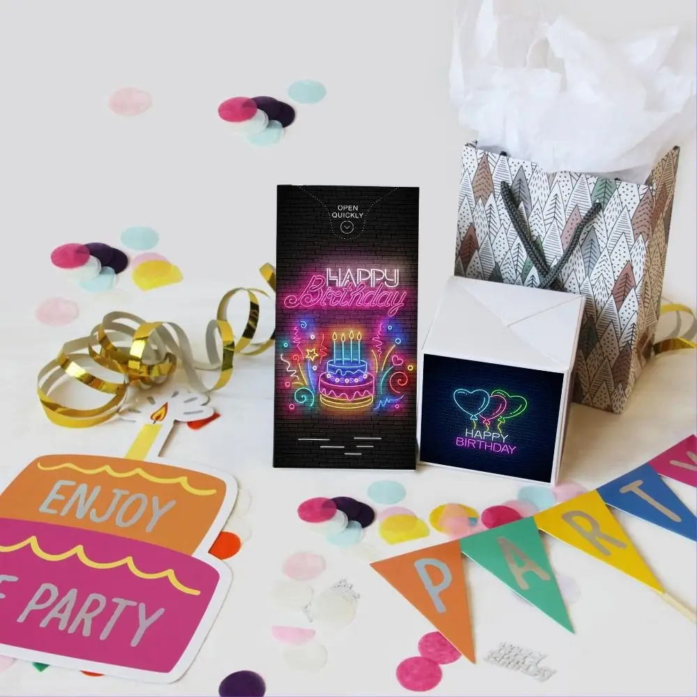 Jubiläum Exploding Confetti Überraschungskartenkarten Partydekorationen Überraschungsgeschenkbox Überraschungs-Sprungbox Pop-Up-Explosion