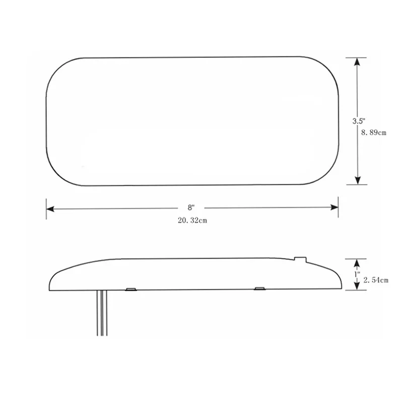 ไฟเหนือศีรษะเพดาน LED RV มีตัวเลือกอุณหภูมิสีสองสี: 3000k และ 6000k, ไฟสี่เหลี่ยมไม่มีสวิตช์