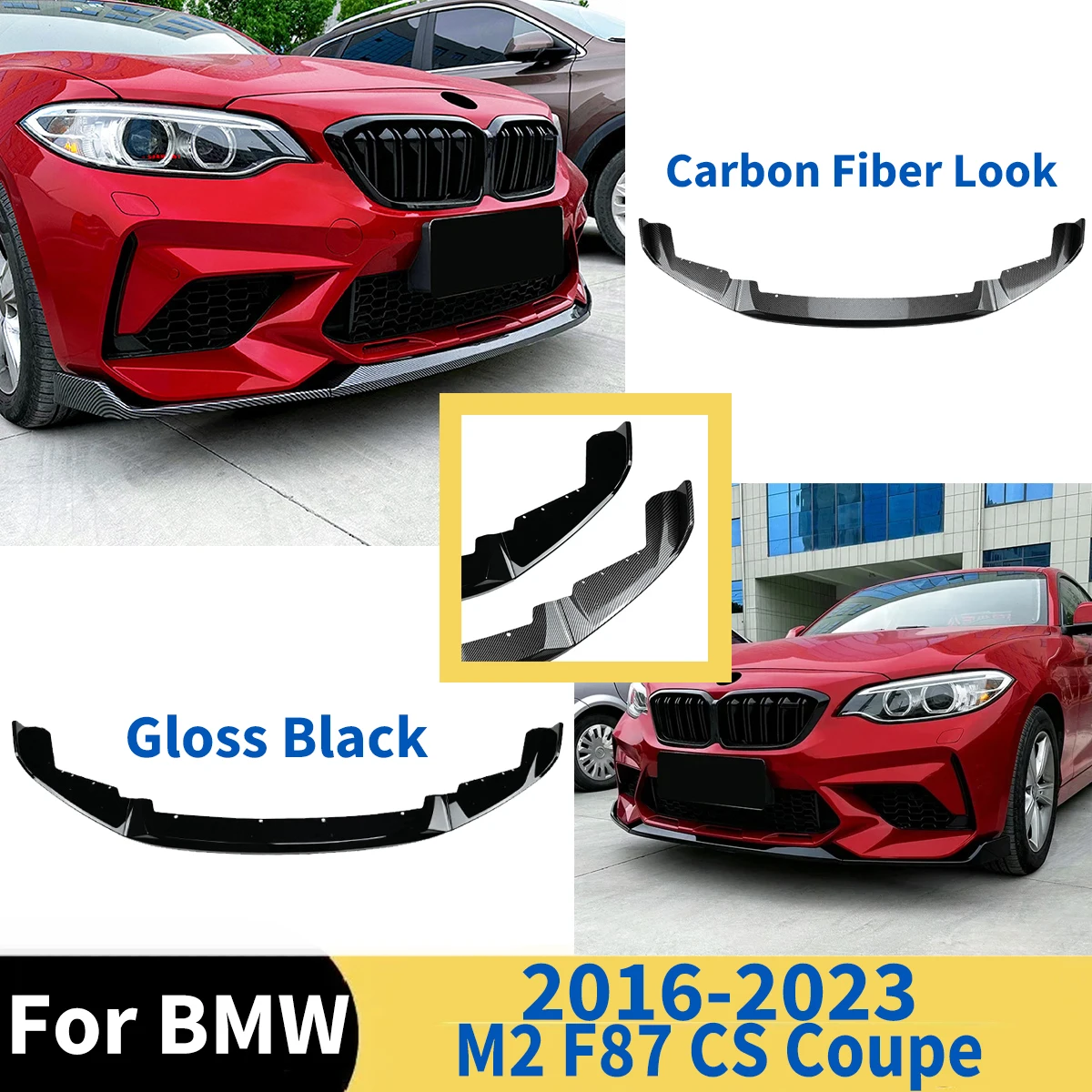 

Car Front Bumper Lip Splitter Spoiler Diffuser For BMW M2 F87 CS Coupe 2016-2021 Tuning Auto Accessories Modification Exterior
