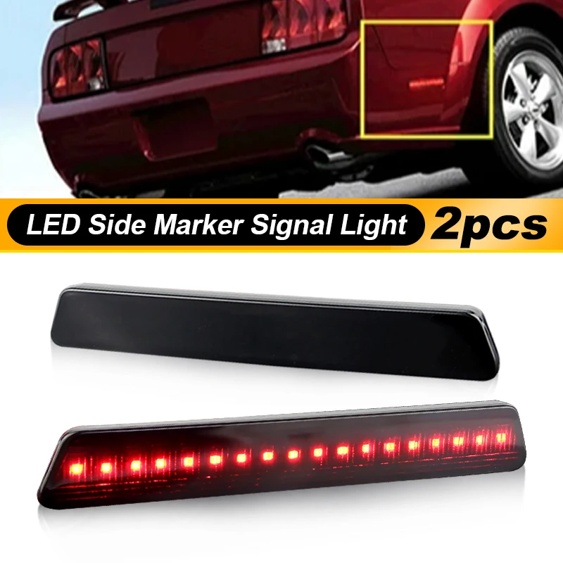 

Car LED Rear Side Marker Lamps Red LED Lights For 1999-2004 Ford Mustang Rear Bumper Lamp Red Fender Lamp 12V
