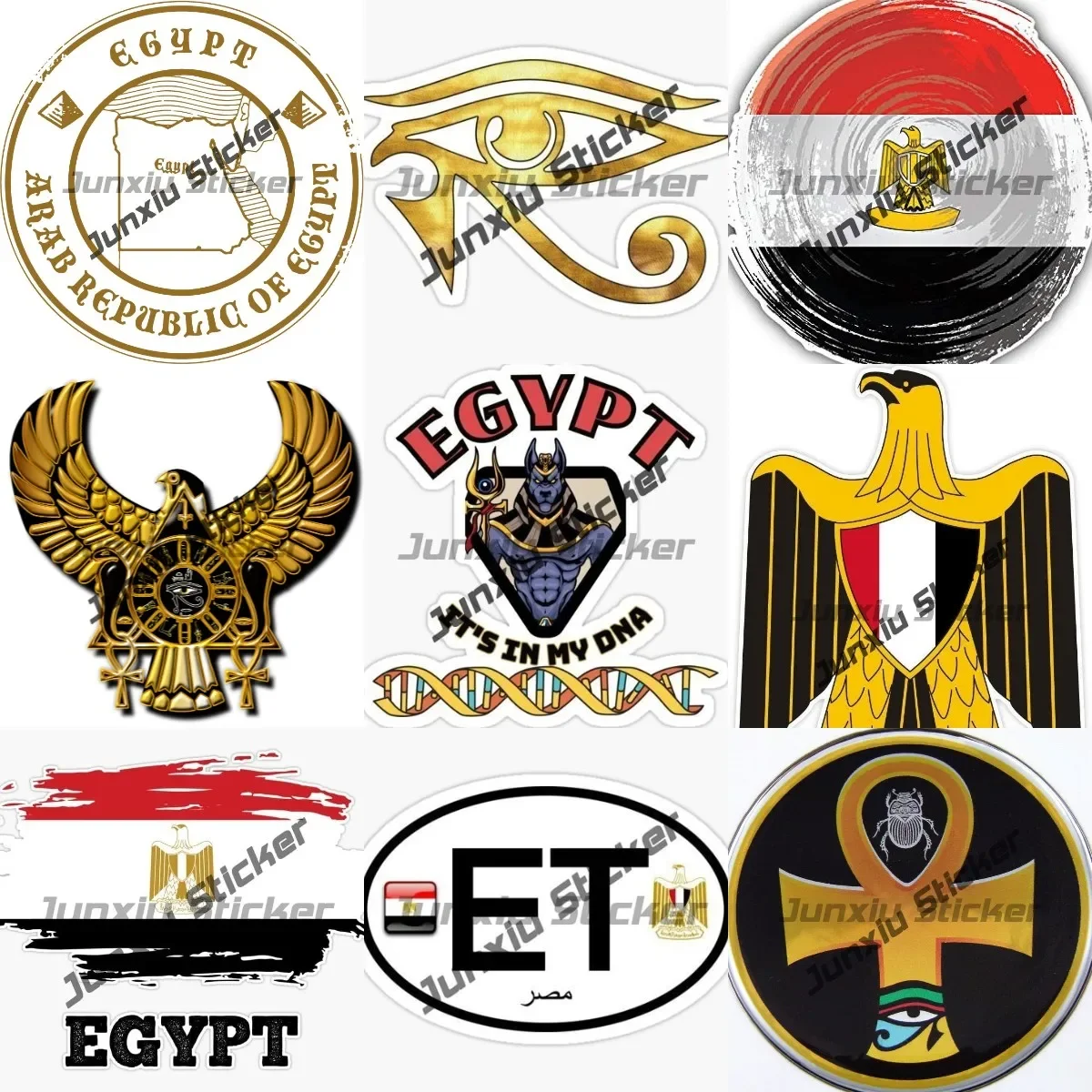 Egypt Symbol Eye of Horus Eye of Providence Decals Eye of Horus Gold Sticker Ankh Symbol of Life Emblem Egyptian Eye of Ra Decal