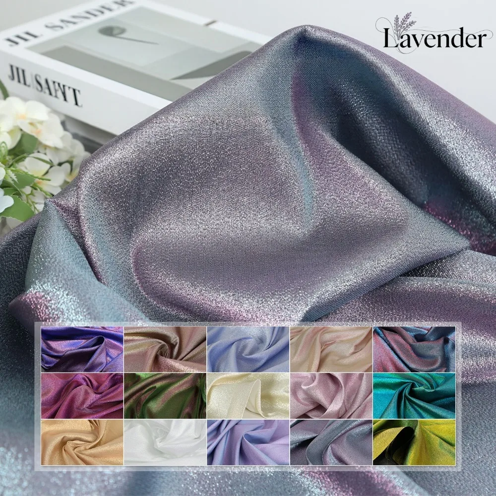 Shimmer Iridescent Starry Stage Fabric Gradient Brocade Material for Sewing Performance Costumes Designer DIY Fabric