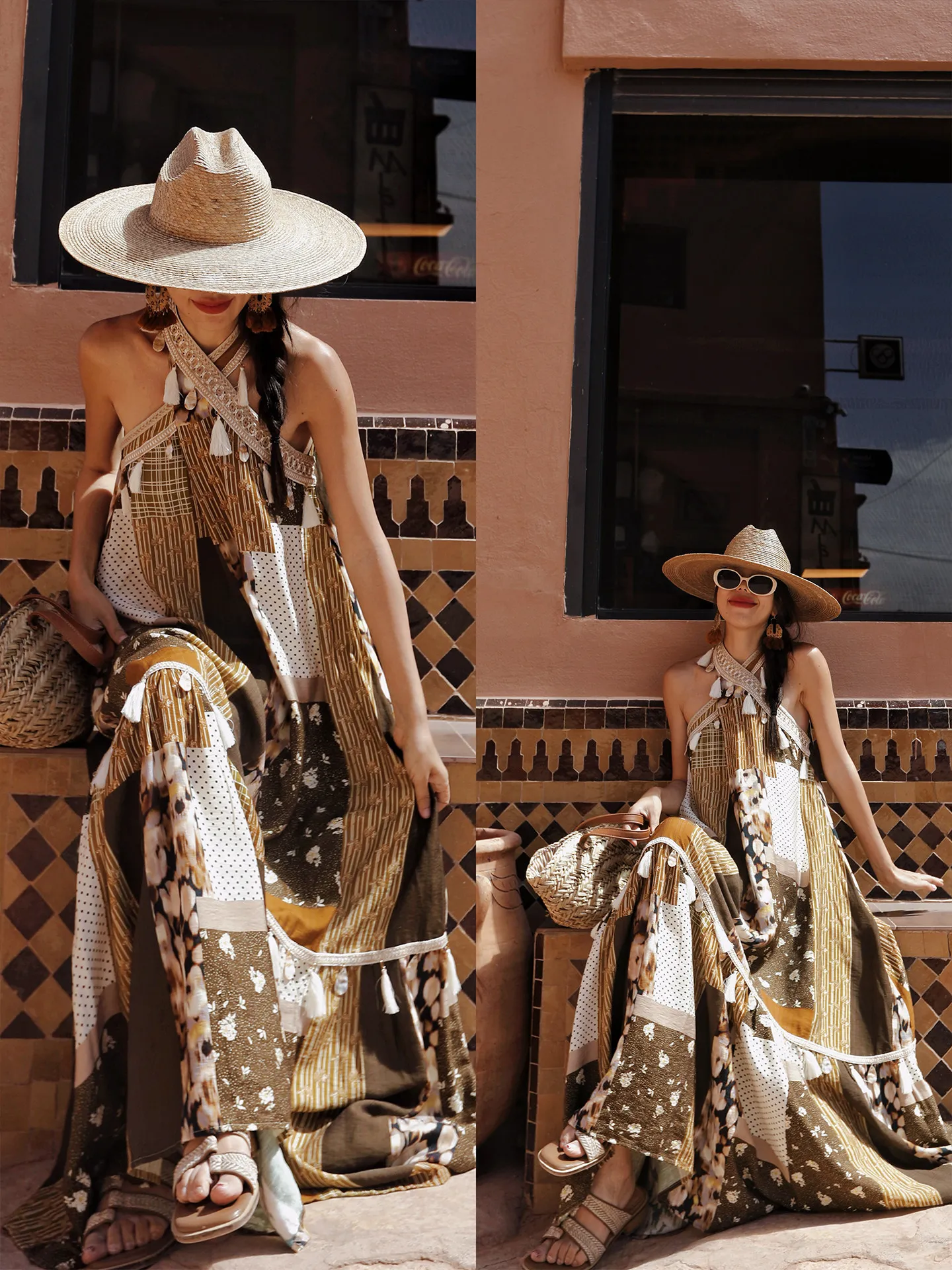 TIYIHAILEY Dresses Long Maxi Sleeveless Women Printed Tassels Patchwork Linen Fashion 2026 New Dresses Ladies Maxi A-Line