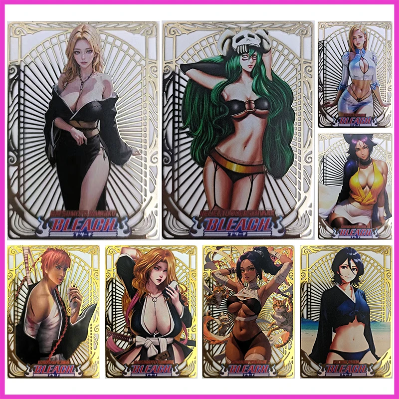 

Аниме BLEACH редкие ограниченные металлические коллекционные карты Matsumoto Rangiku Neliel Inoue Orihime Yoruichi игрушки для мальчиков подарок на день рождения