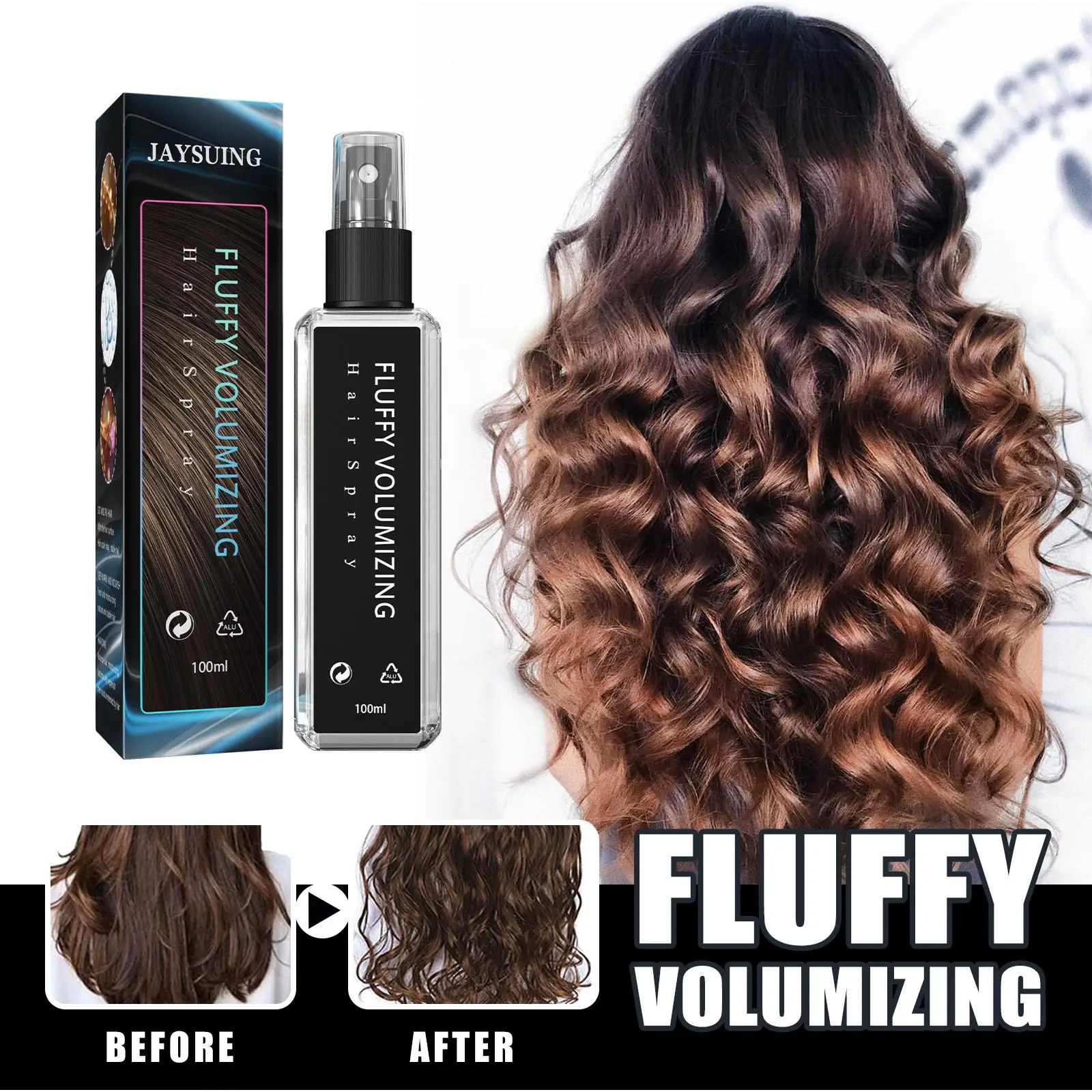 Volumizing Hair Spray 100ml Non Sticky Non Greasy Texture Spray Long Lasting Bright