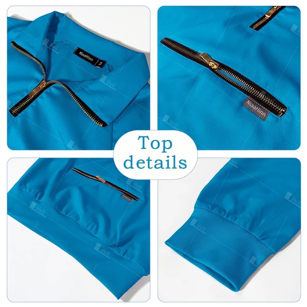 Peelings medizinische Krankens ch wester Uniform Frau mehrfarbige Langarm Schönheit Uniform Zahnarzt Tierarzt Arbeits kleidung klinische chirurgische Uniform Set