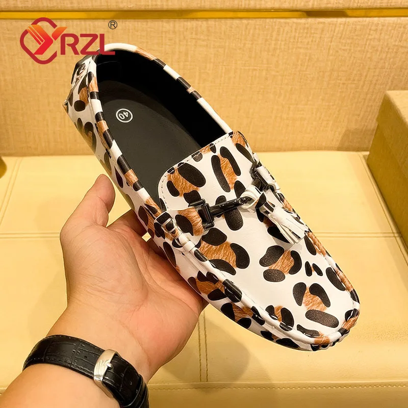 

YRZL Men Shoes Casual Luxury Driving Mens Loafers Moccasins Italian Breathable Slip on Male Boat Shoes Plus Size Man Loafers